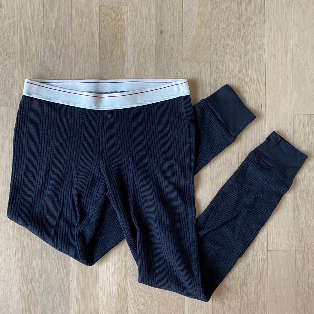 UO black waffle knit thermal leggings